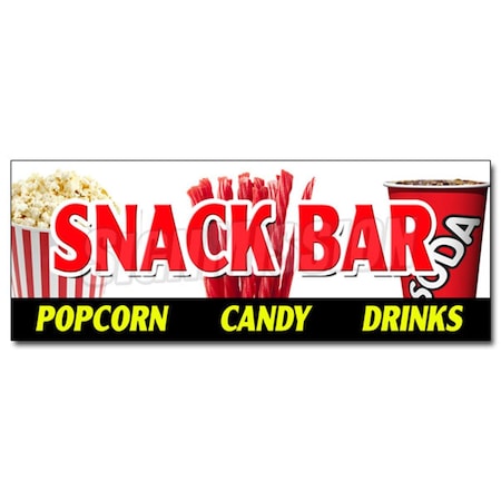 Amistad 36 in. Snack Bar Candy Popcorn Drinks Decal Sticker - Cold Sandwiches Kettle Corn AM3924292